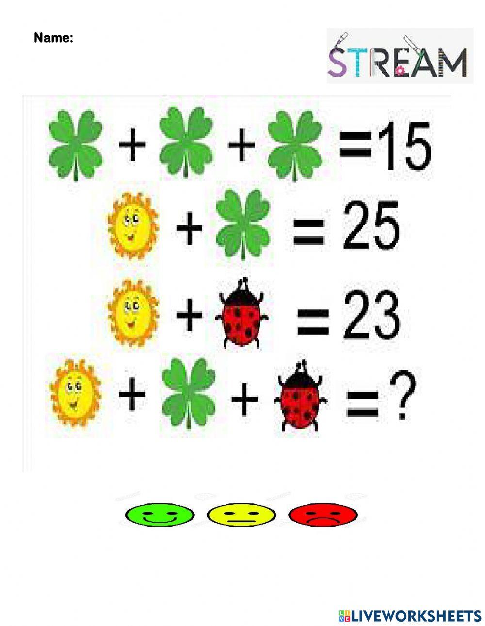 Mental math online exercise for Live Worksheets