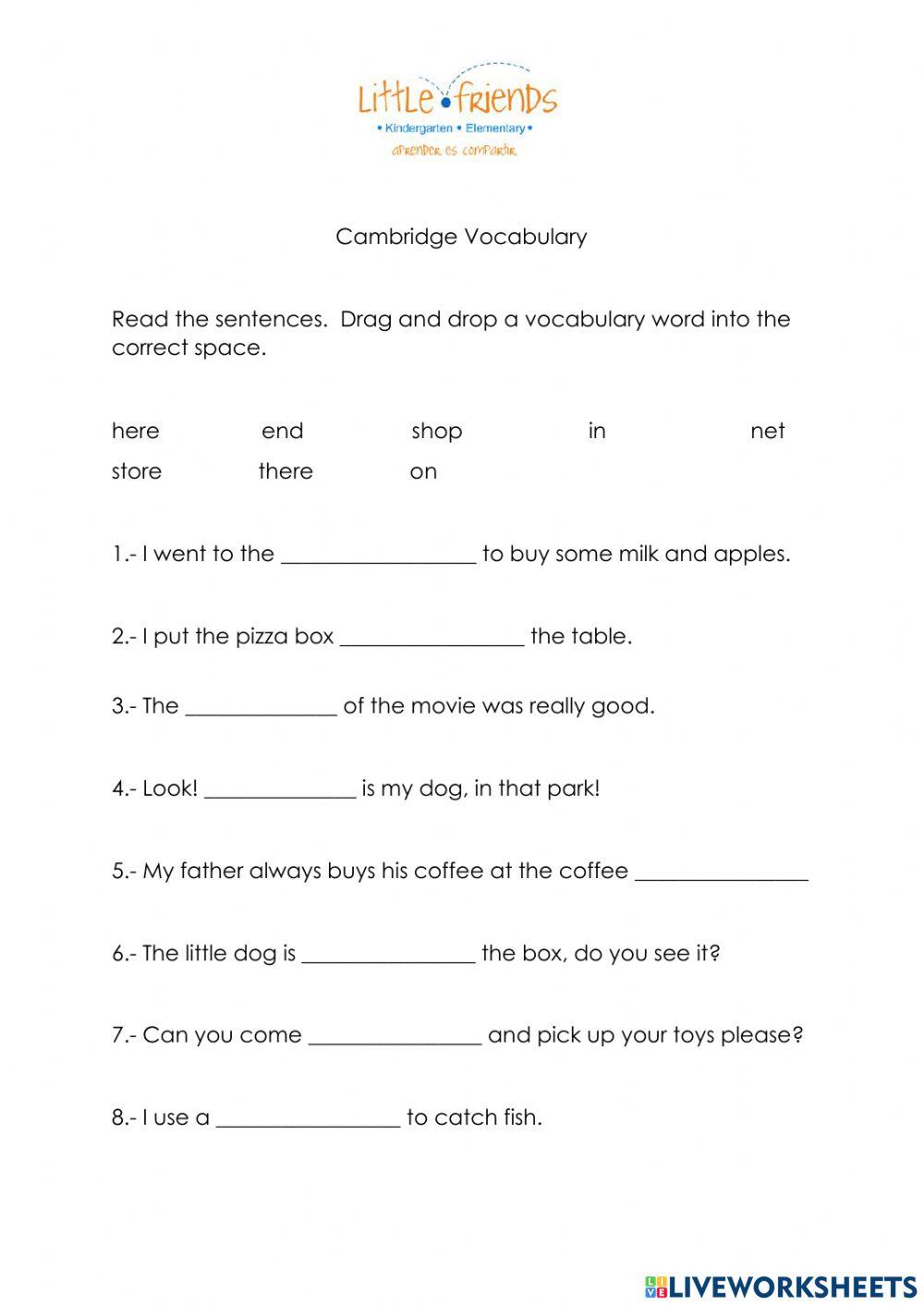 Spelling online exercise for 3 Live Worksheets