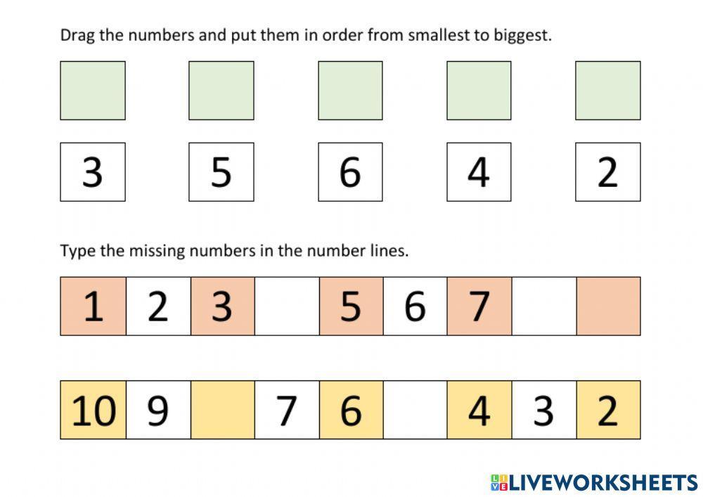 723331 Putting numbers in order (1 10) Jennifer