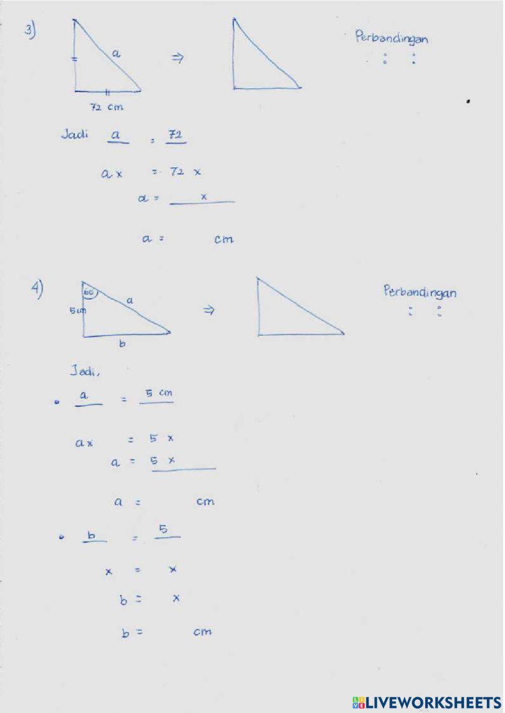 Perbandingan sudut khusus segitiga