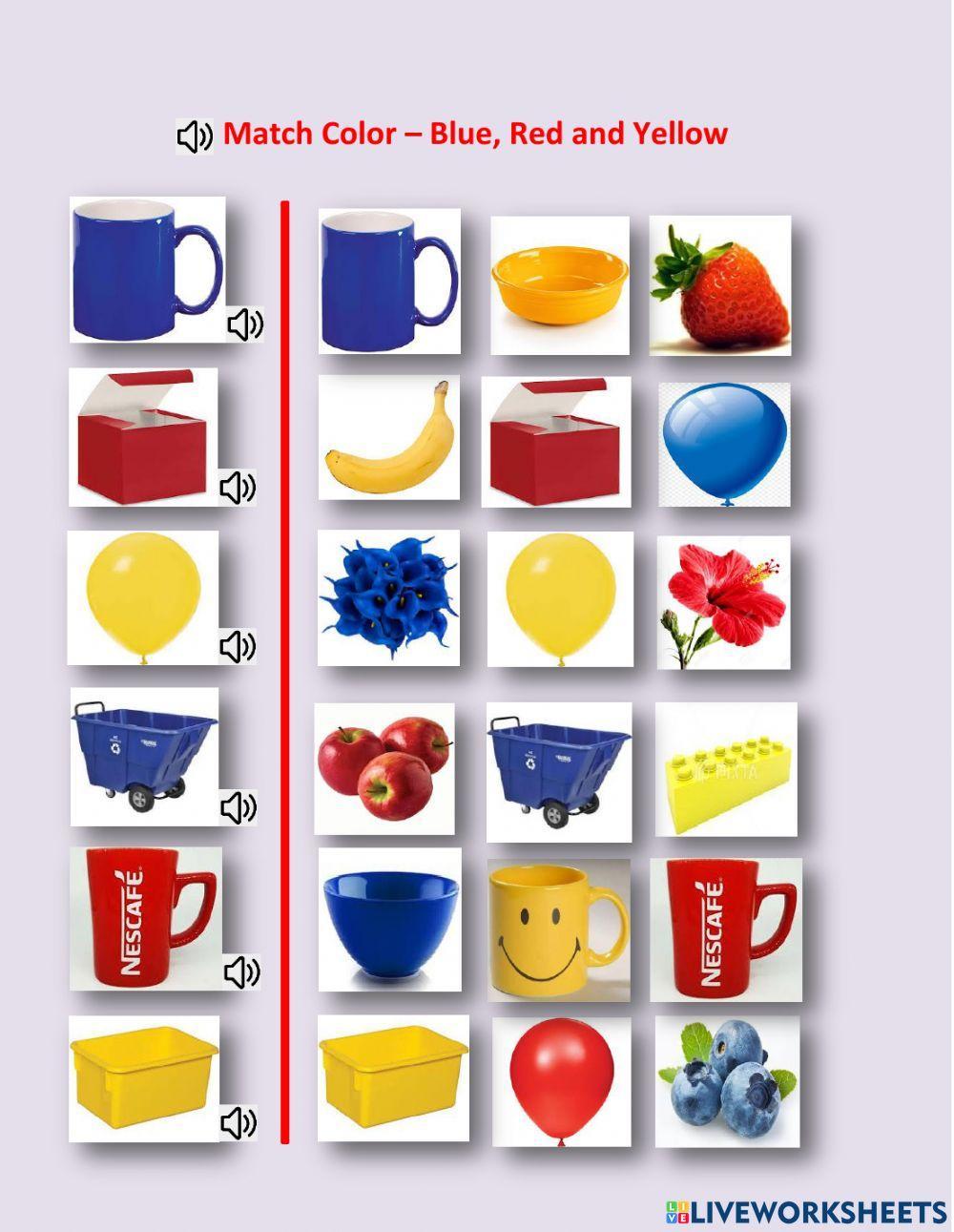 Match color - same picture -Red, blue, yellow  -DC,  Emma,  George, Dashly,  Neo, LN - 1.02