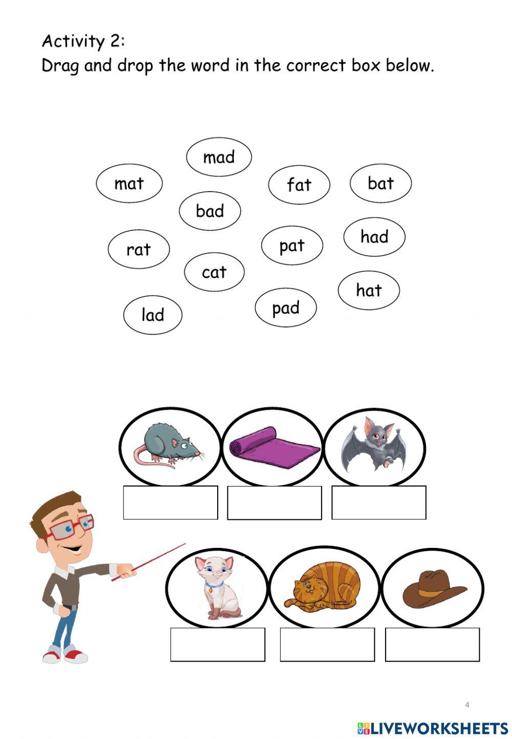 CVC -at Family Words