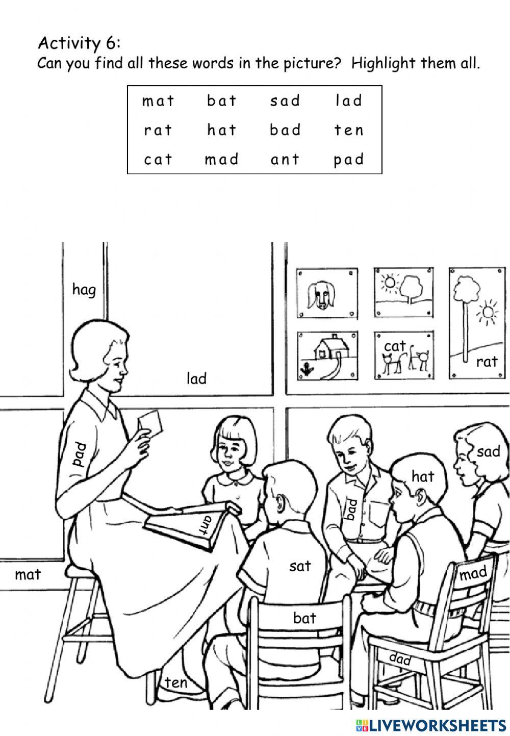 CVC -at Family Words