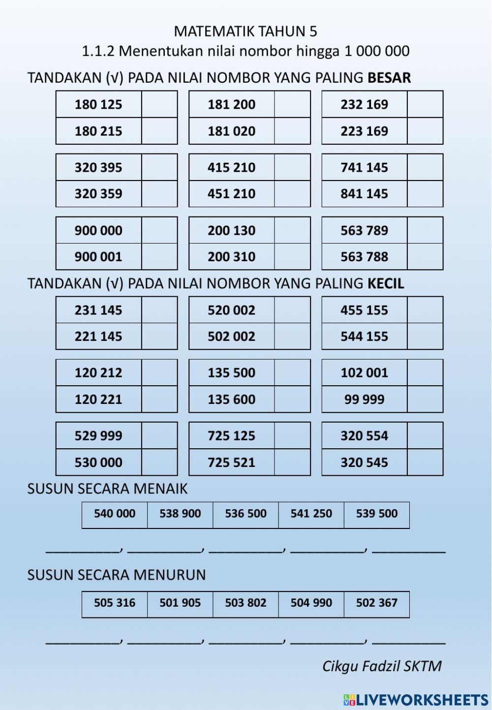 Matematik Tahun 5 1.1.2