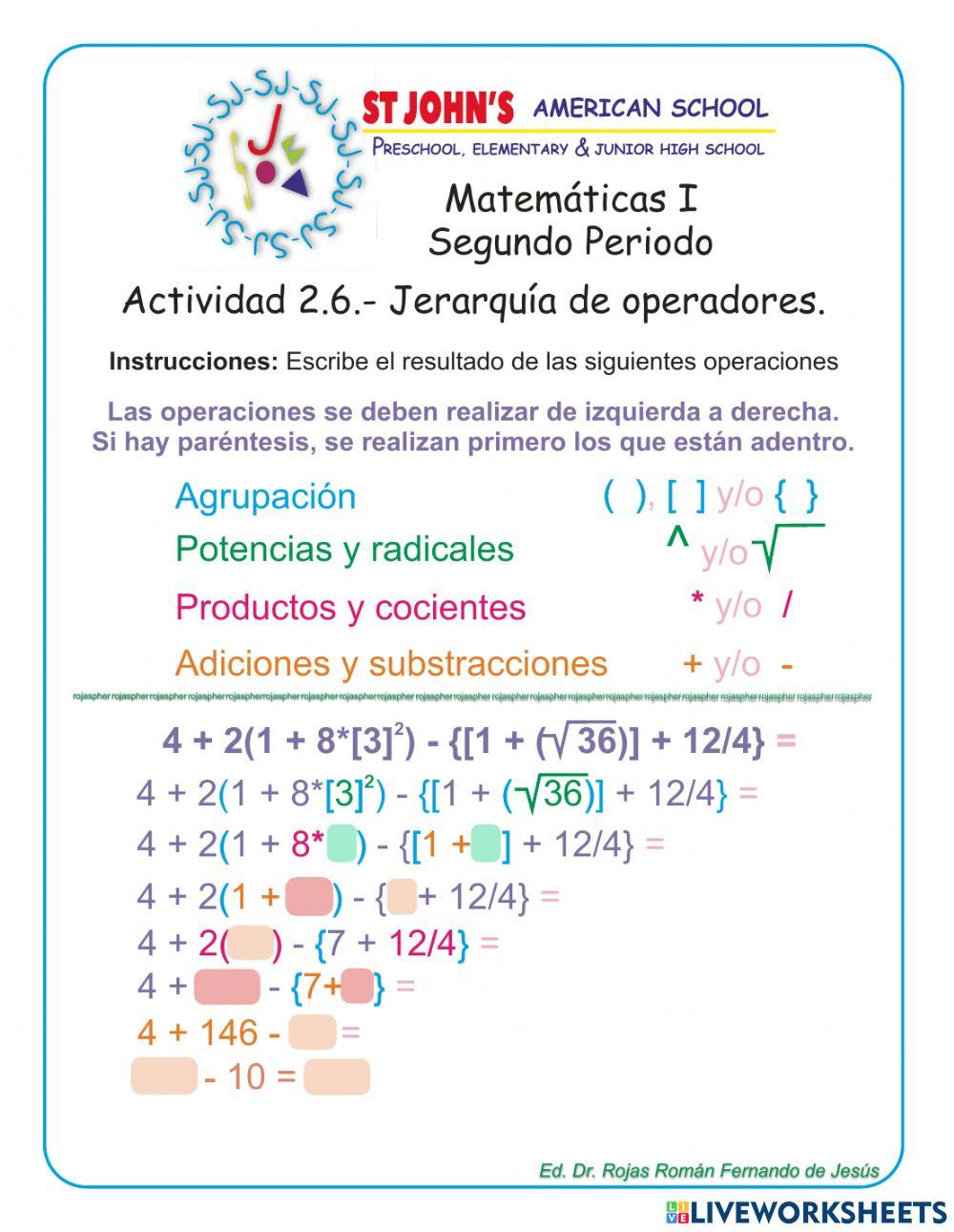 Jerarquía de operadores