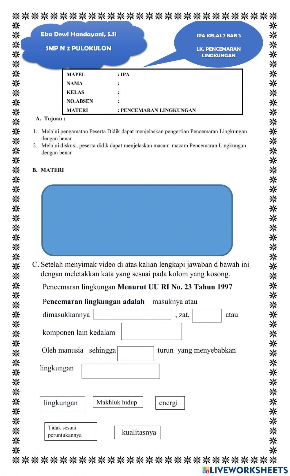 Pecemaran lingkungan (Pert.1)
