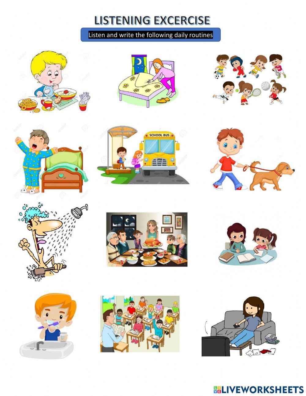 listening-daily-routines-2-worksheet-live-worksheets