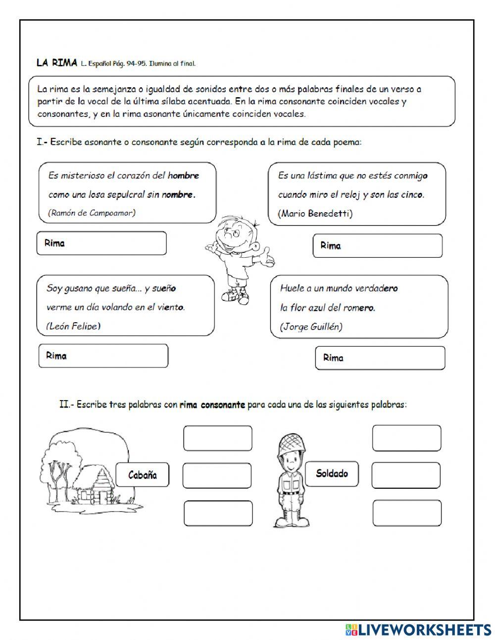 LA RIMA online exercise for | Live Worksheets