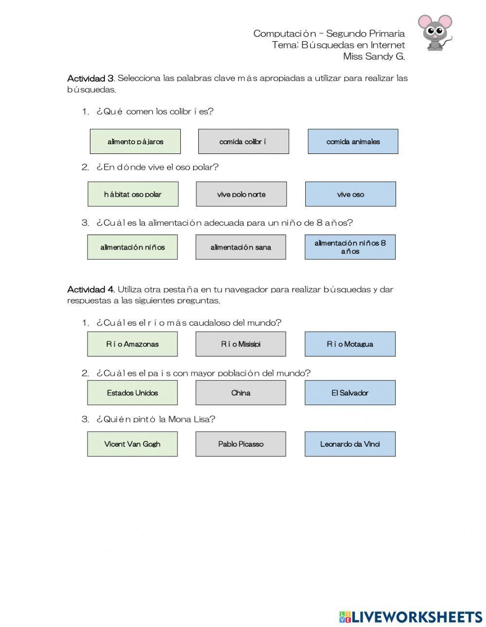 Búsquedas en internet