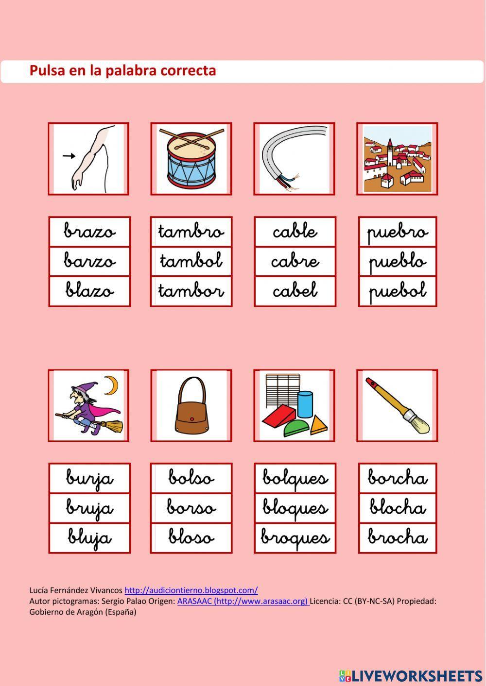 Repaso de sílabas trabadas BR-BL Y B-L-B-R