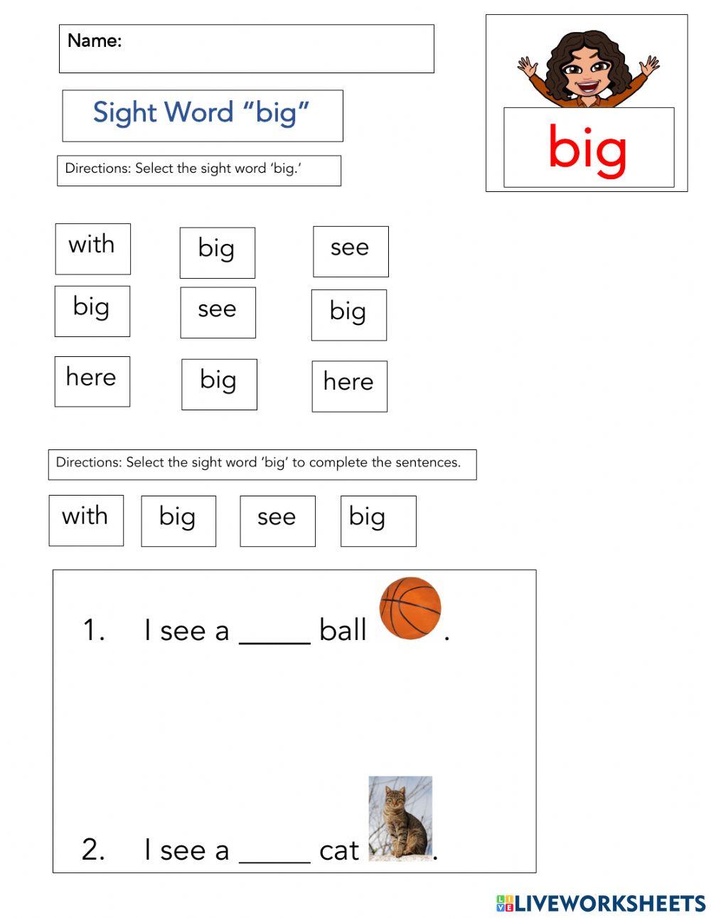 Sight Word -big-