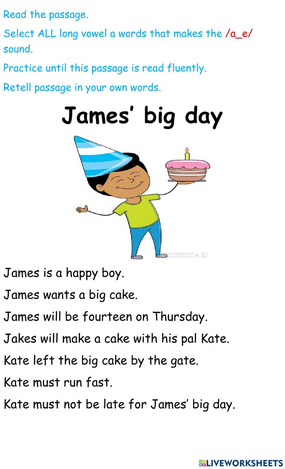 Long vowel a -A-E Passage