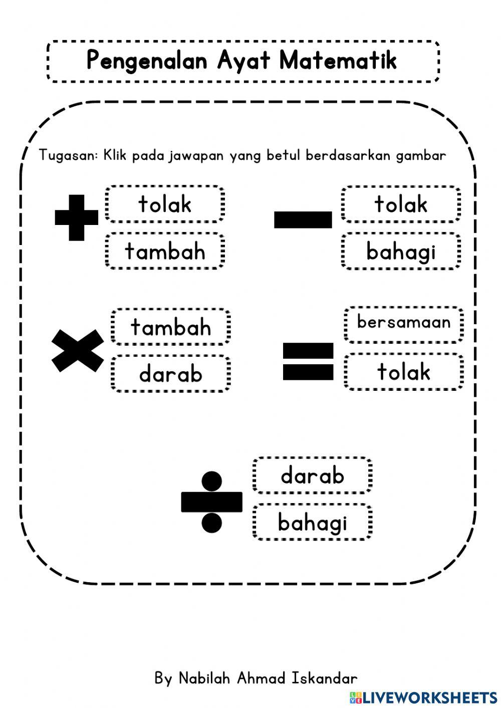Transisi - Ayat Matematik (Operasi)