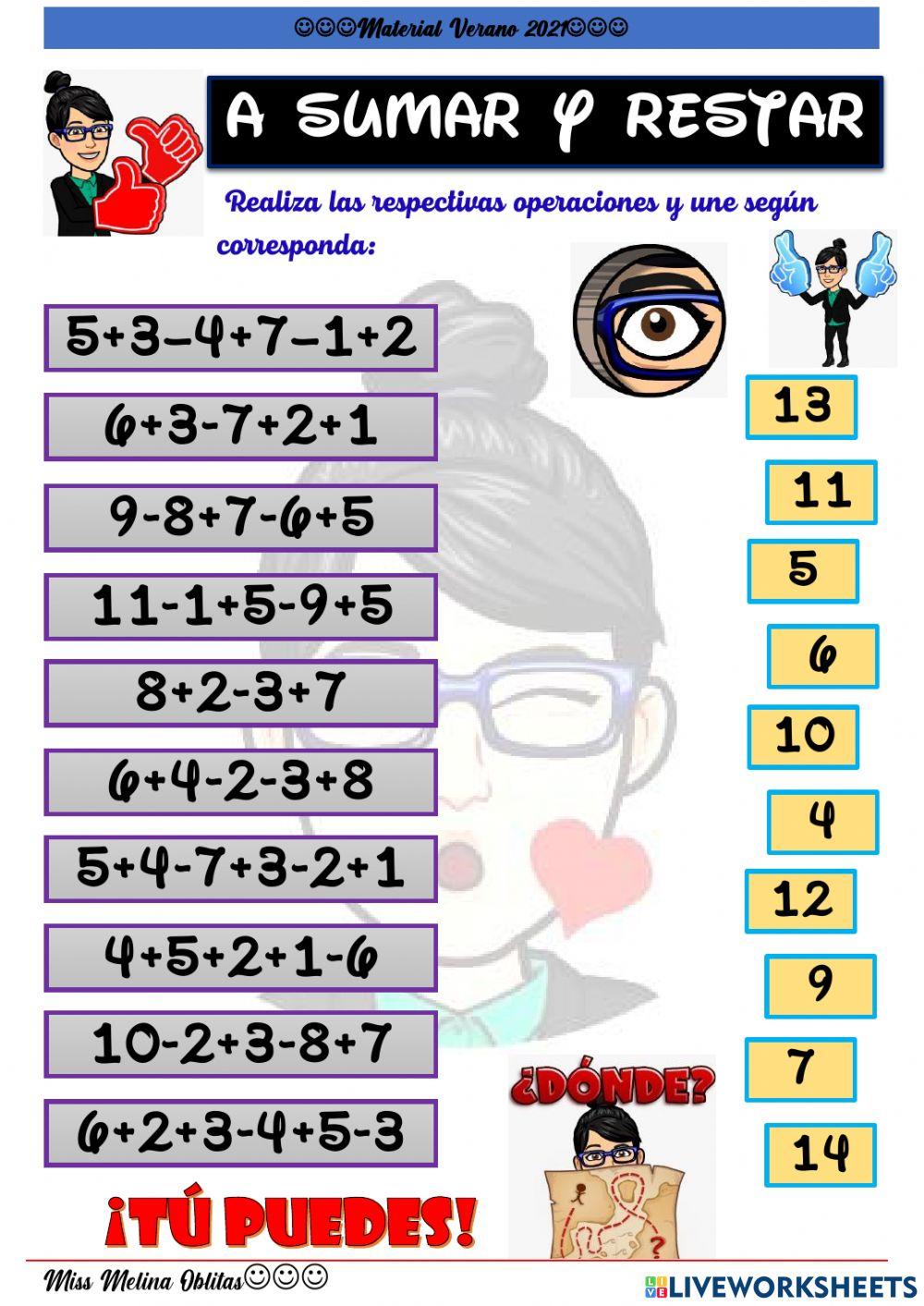 Adiciones y sustracciones