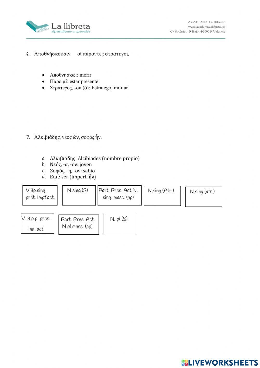 El participio griego