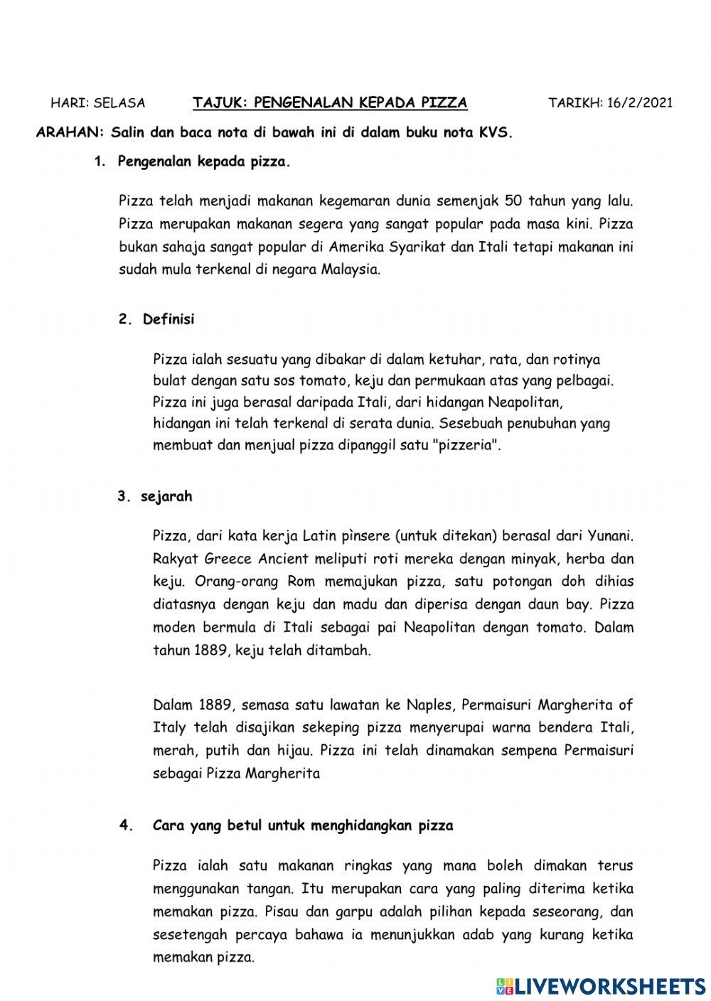 Pengenalan kepada pizza