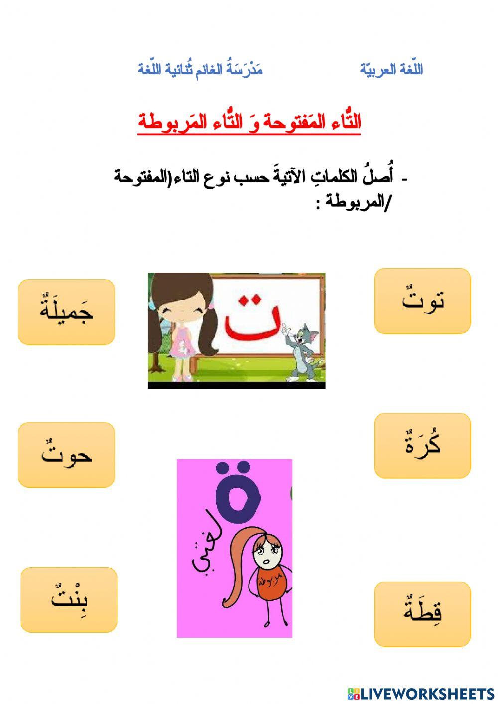 التاء المفتوحة والتاء المربوطة