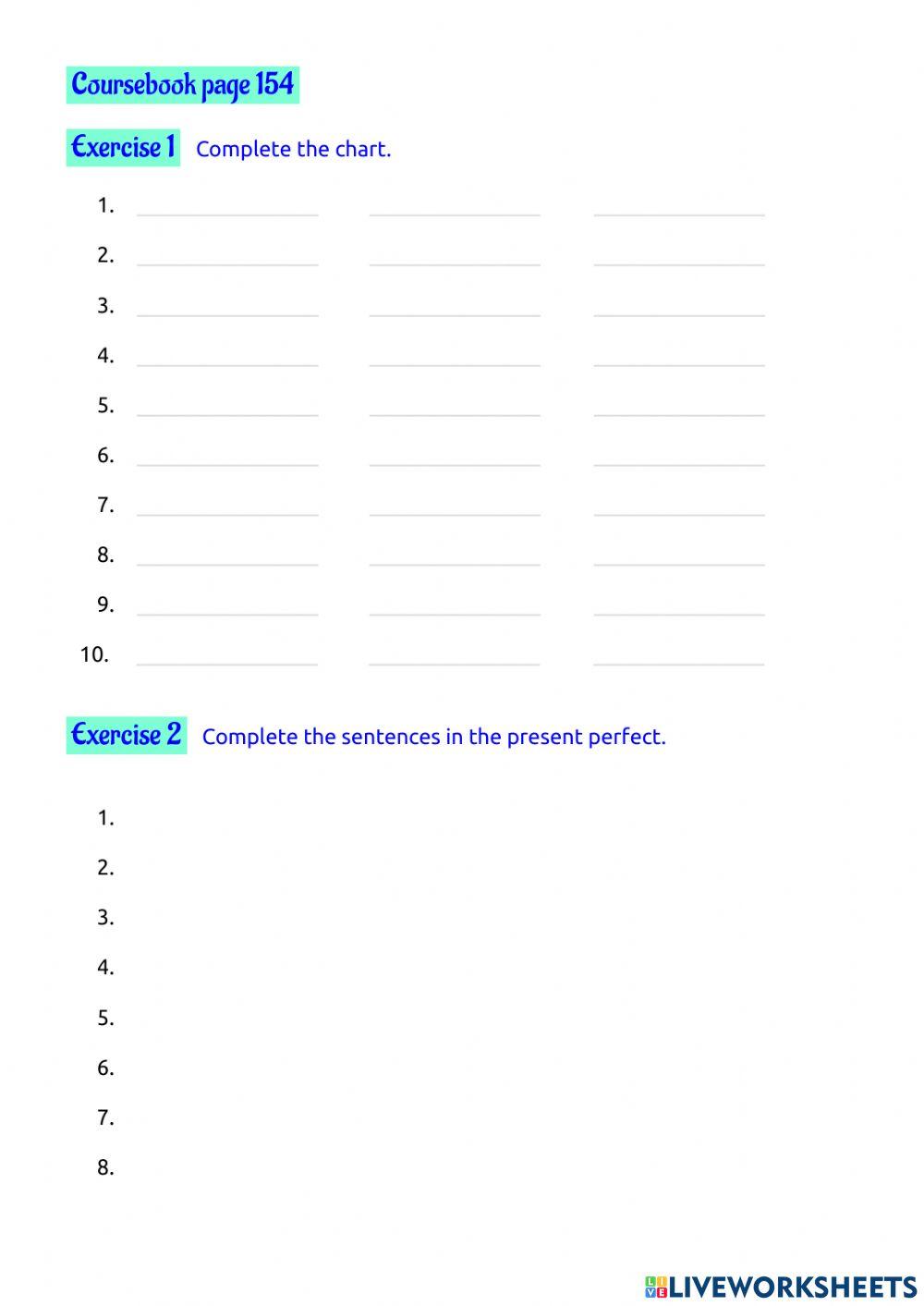 Page 154, exercises 1, 2