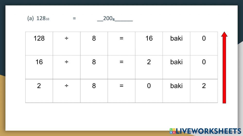 Sistem nombor perlapanan-Nombor Perpuluhan Kepada Nombor Perlapanan