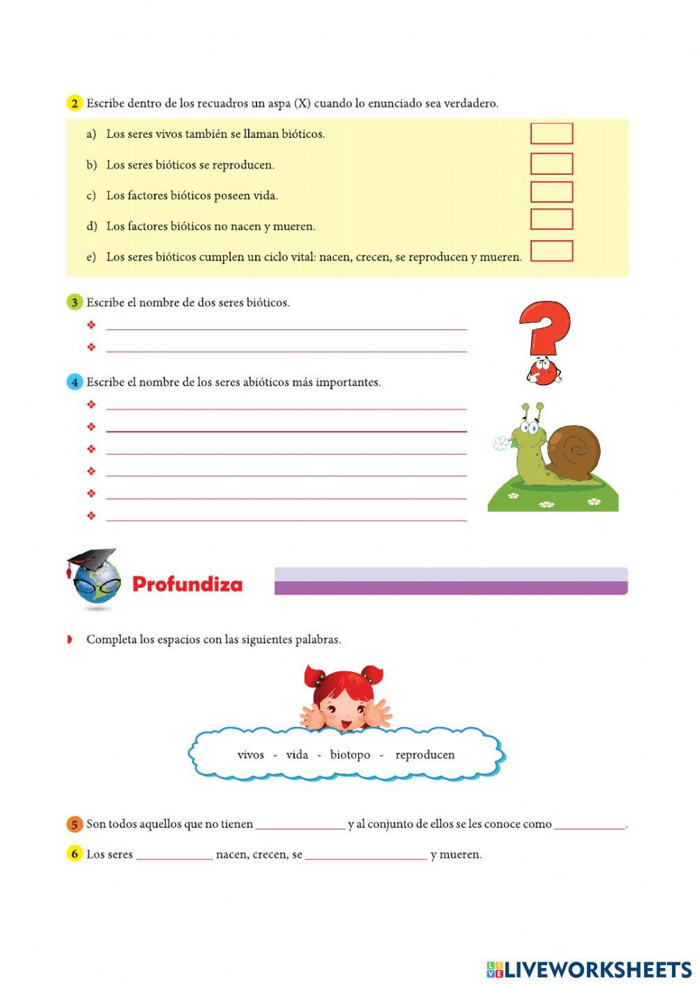 Seres bióticos y abióticos