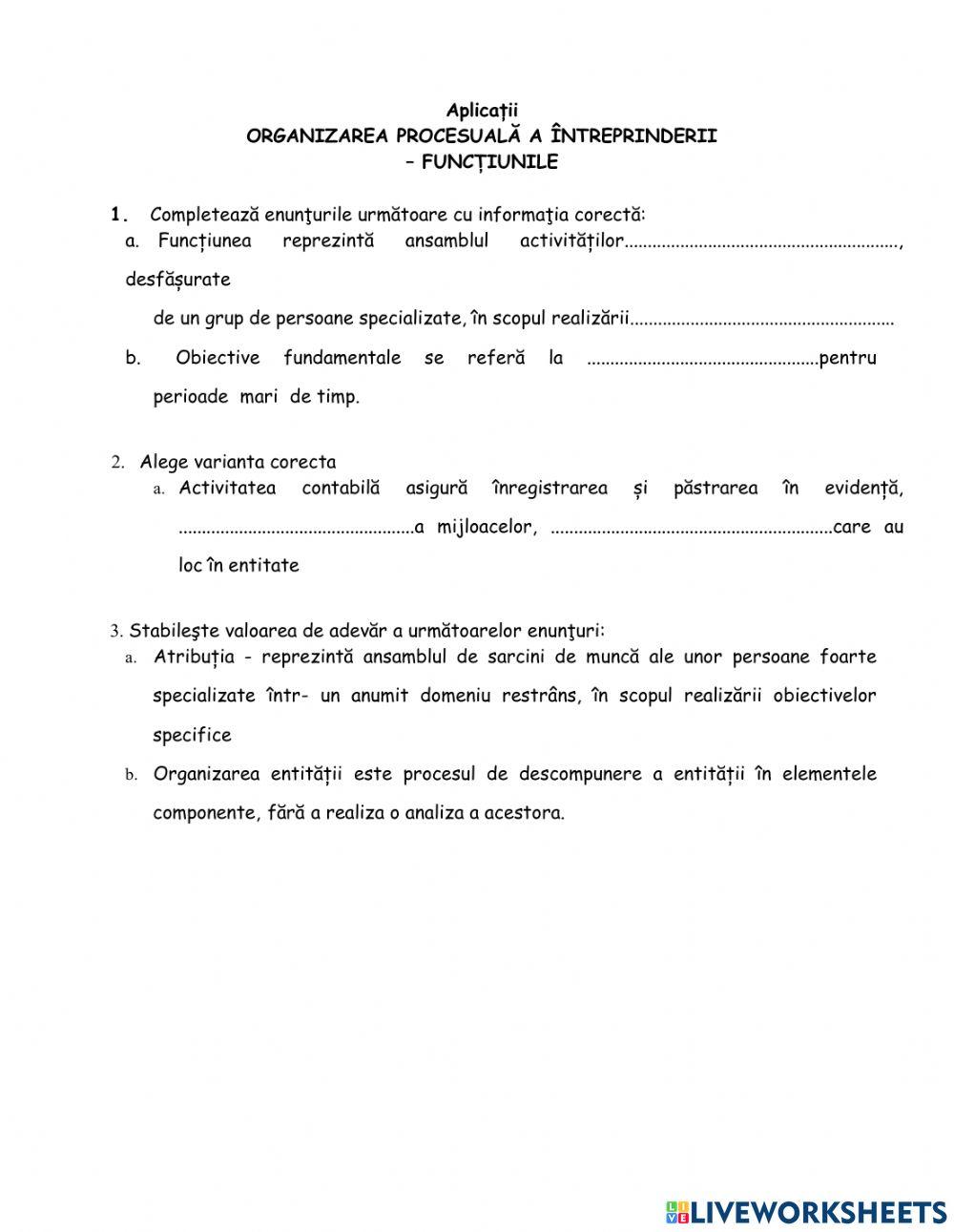 Organizarea procesuală a întreprinderii