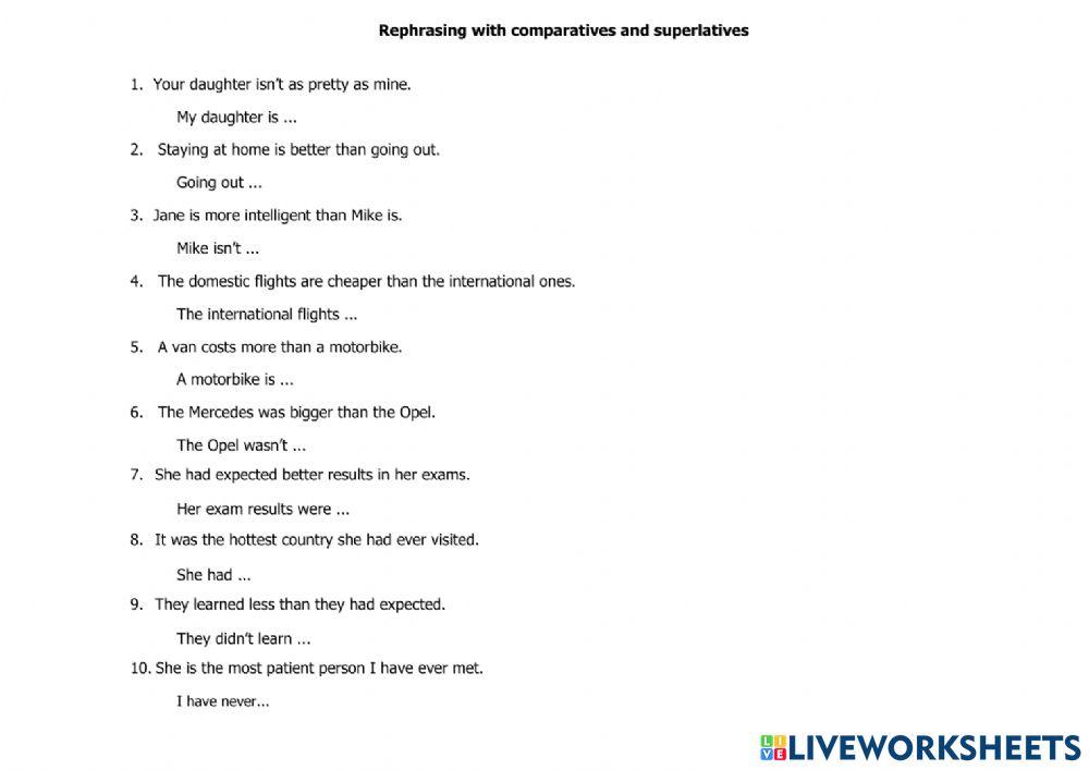 Rephrasing with adjectives