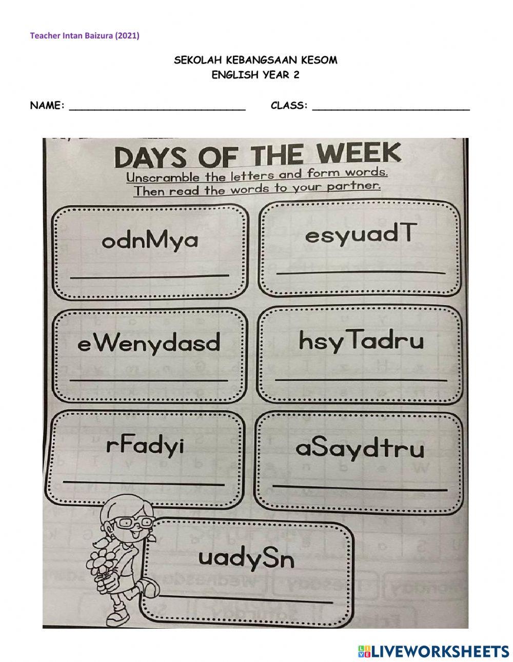 Days of the week