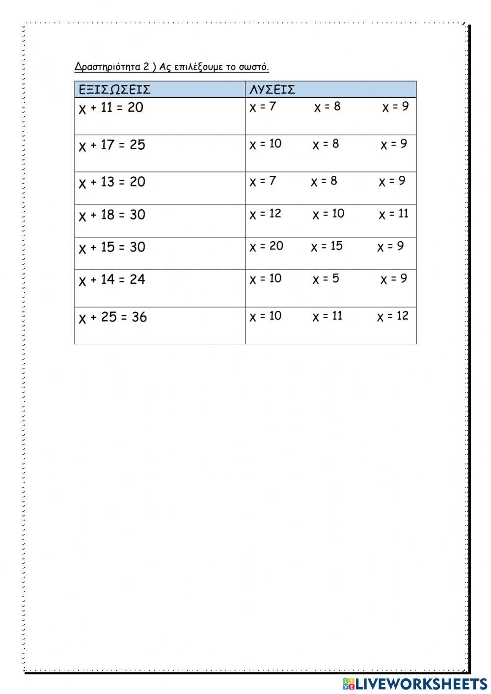 Ο άγνωστος είναι προσθετέος (2)