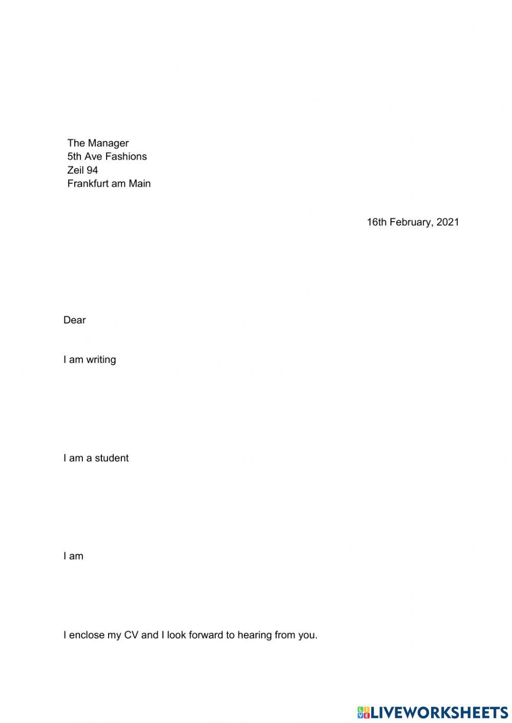 Paul's letter of application