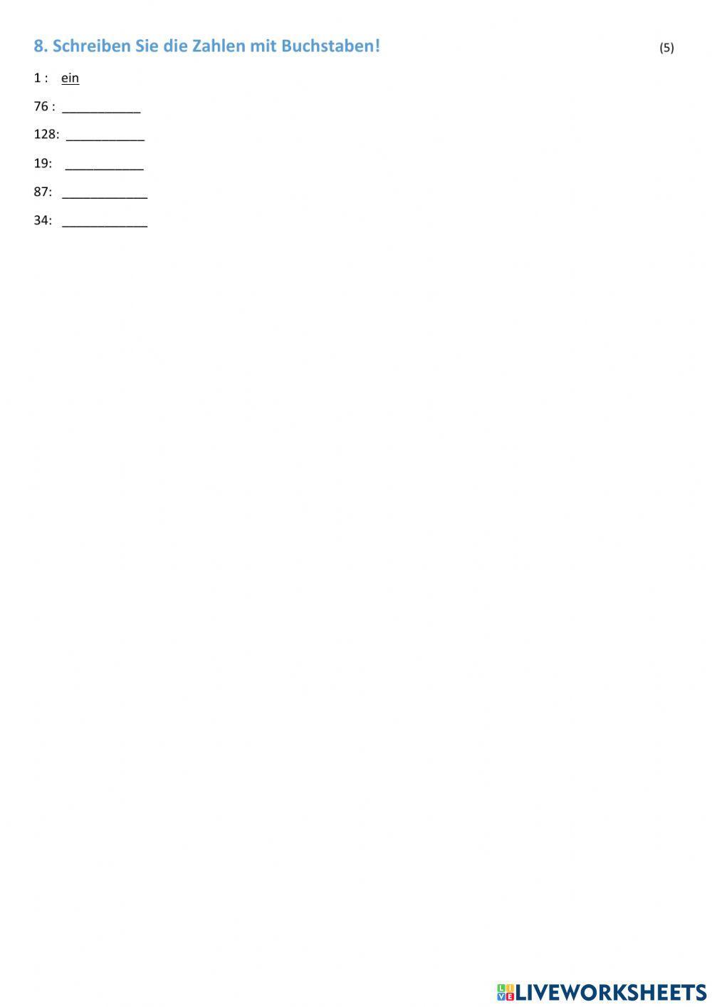 Schritte international neu 1. Test Lektion 3