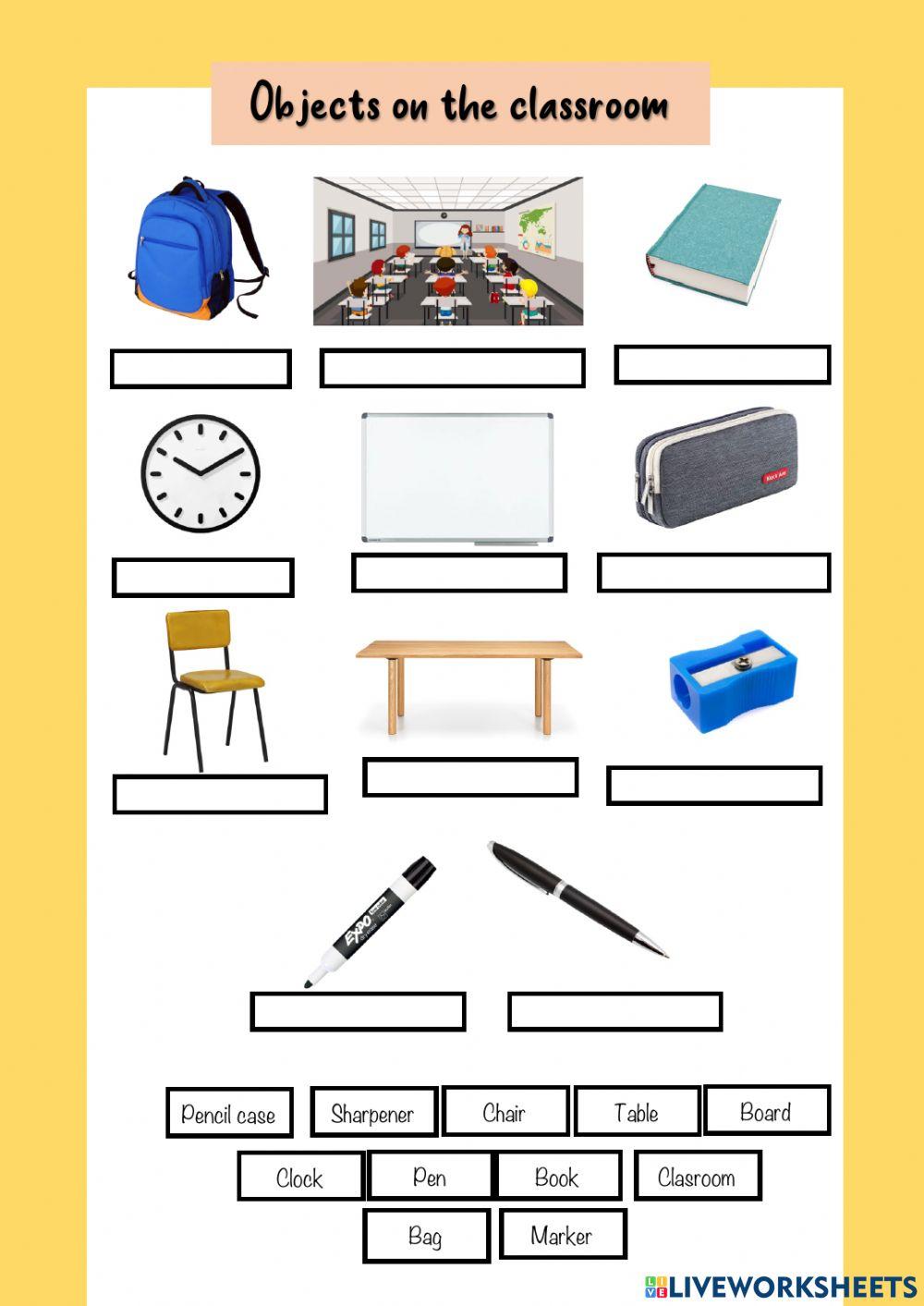 Objects on the classroom