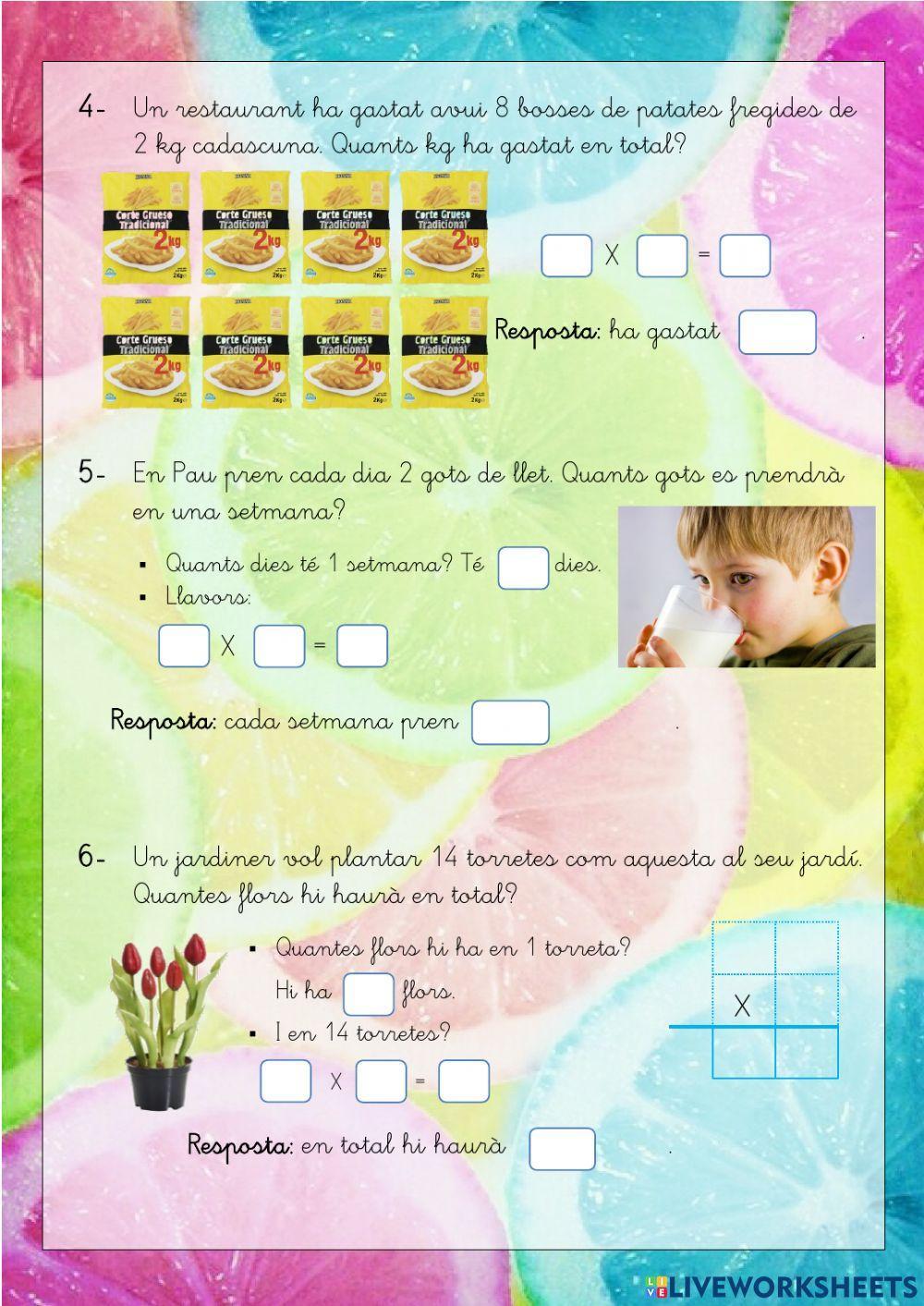 Problemes de multiplicar Problemes de multiplicar