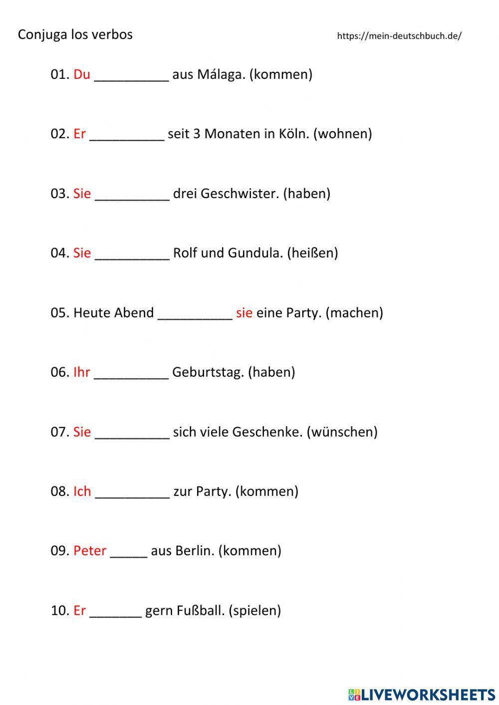 Verben - Konjugation