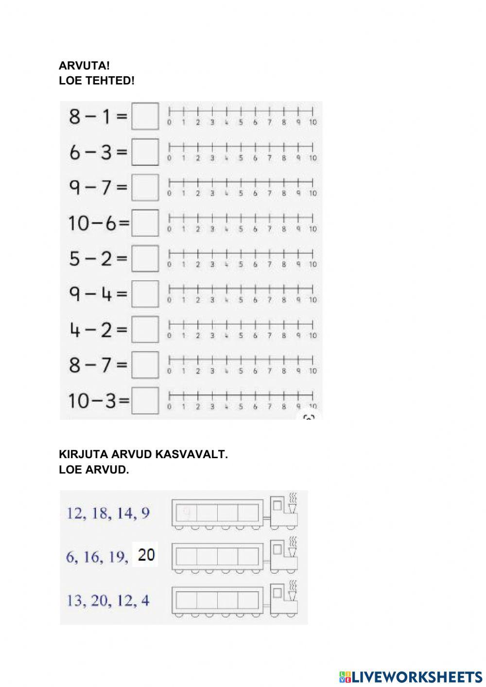 Lahuta, võrdle, järjesta.