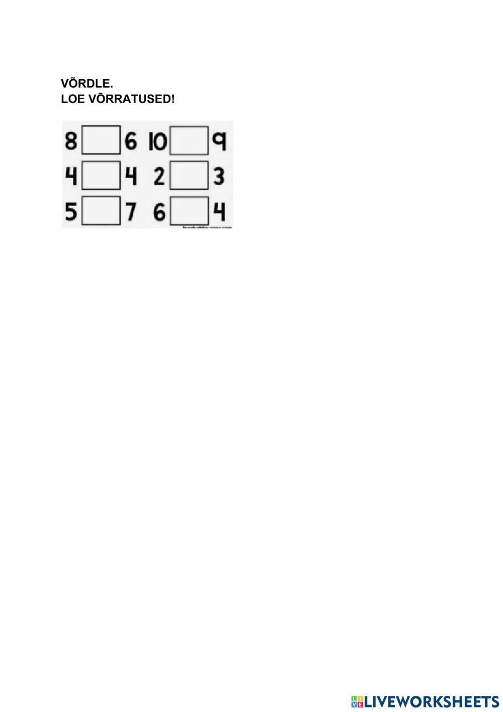 Lahuta, võrdle, järjesta.