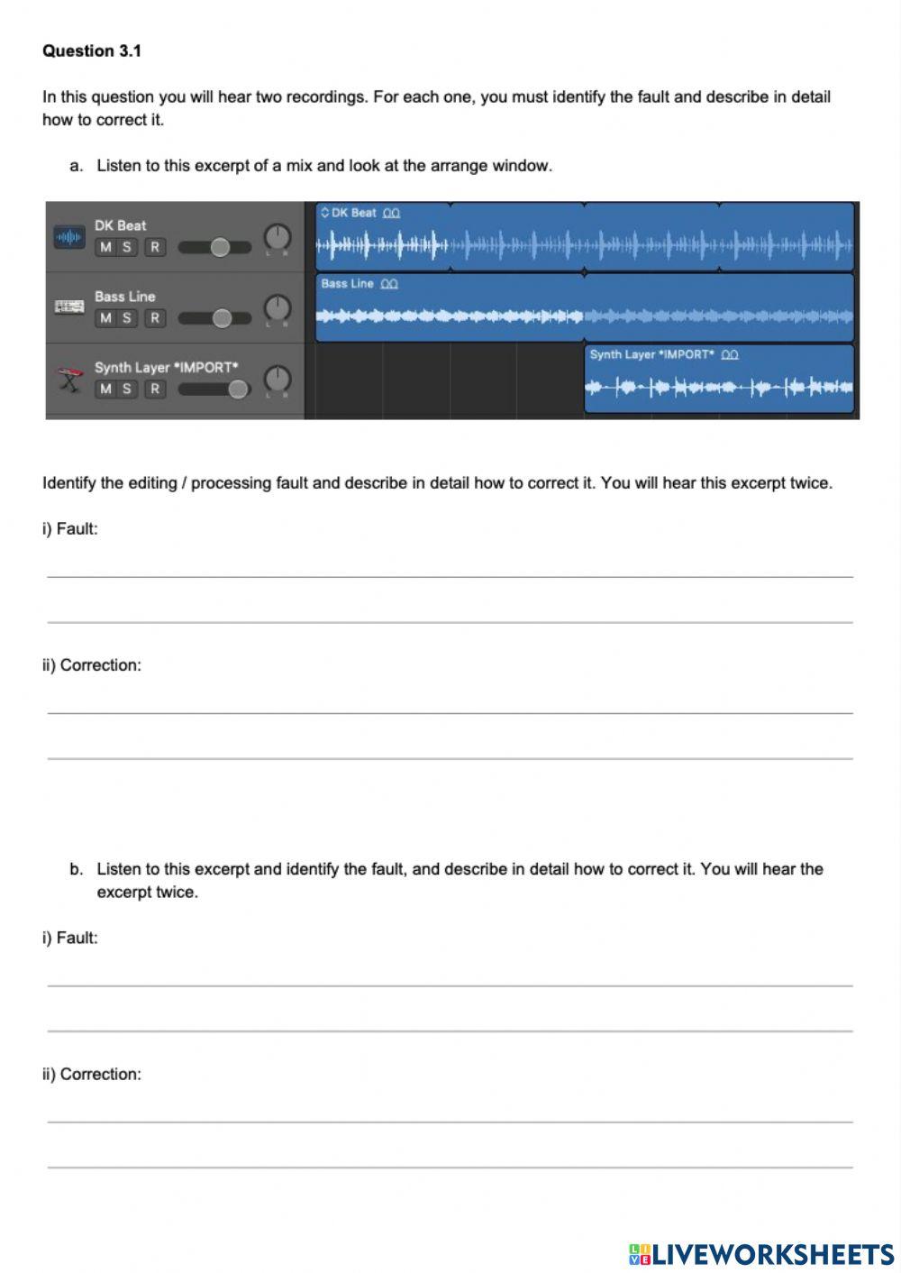 Higher Music Technology Question 13 (Q3)