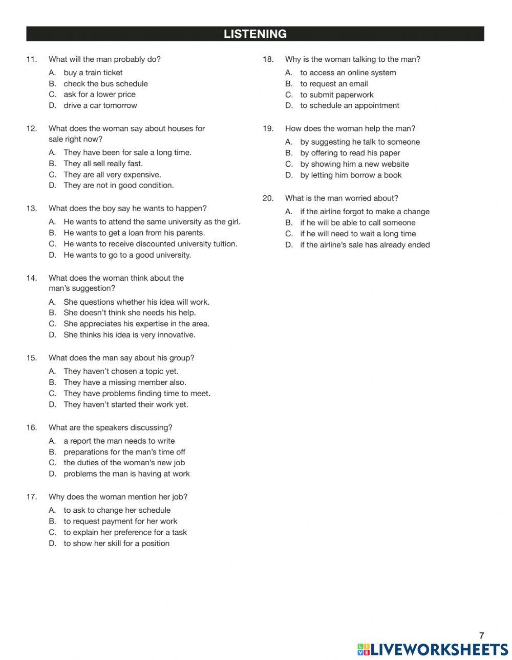 ECPE -sample test -listening