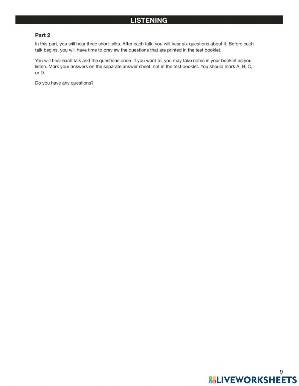 ECPE -sample test -listening