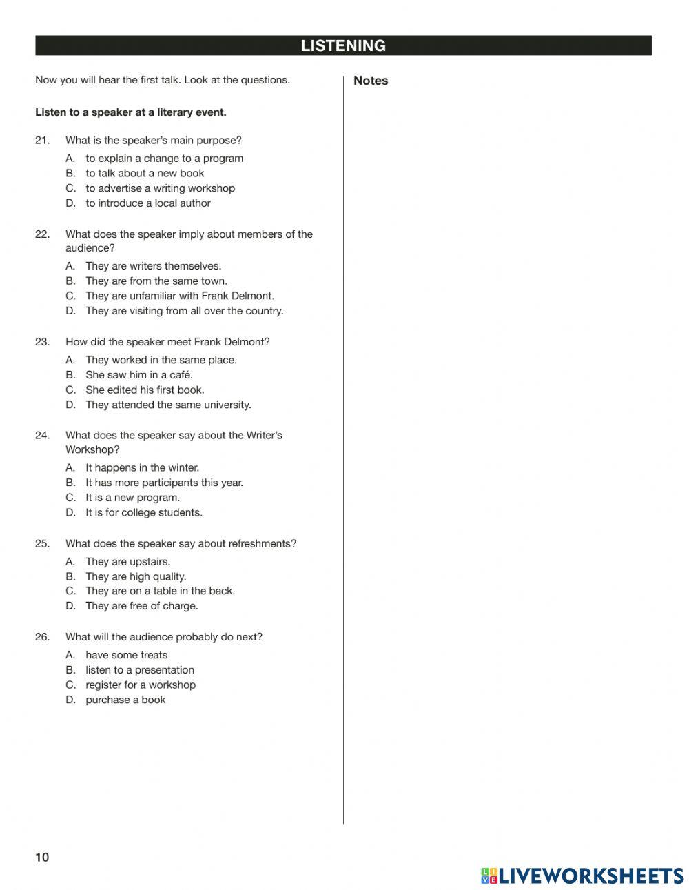 ECPE -sample test -listening