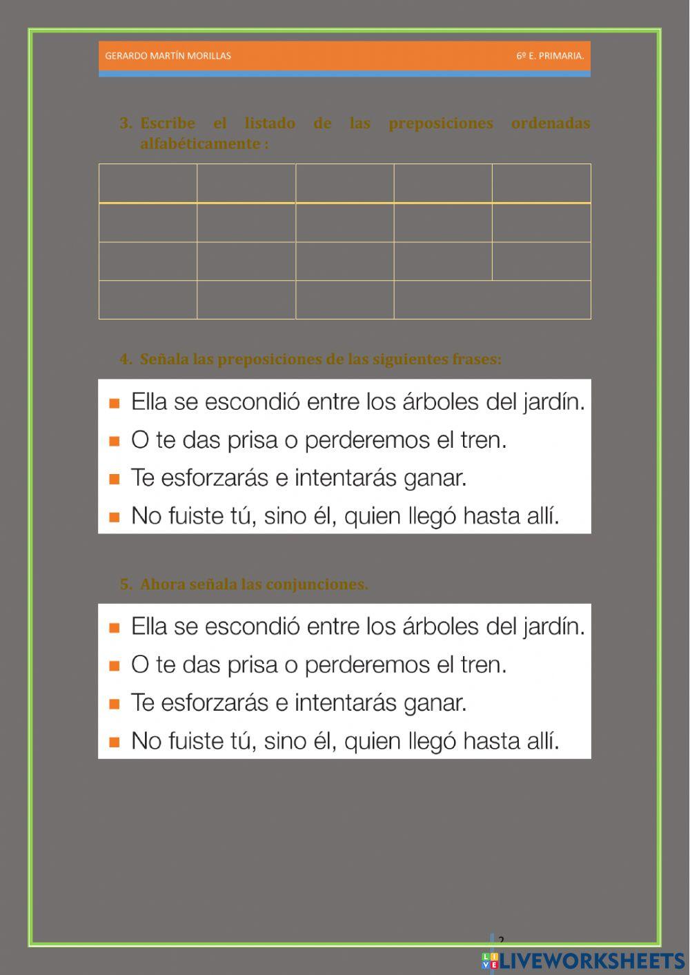 Taller de gramática. Ficha 8.