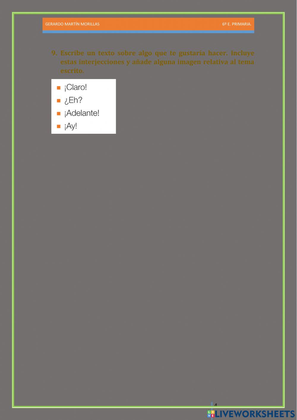 Taller de gramática. Ficha 8.