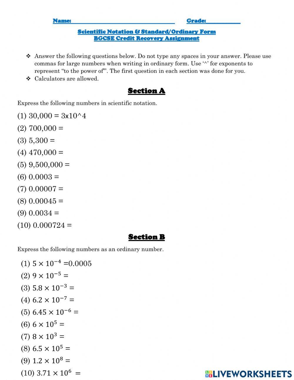 Scientific Notation