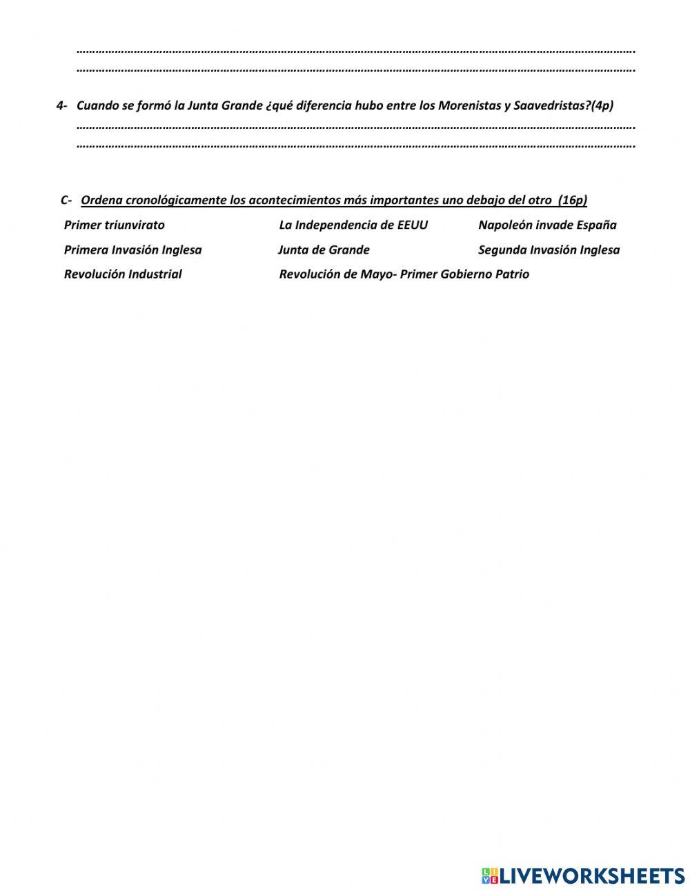Historia Argentina entre 1700m y 1810