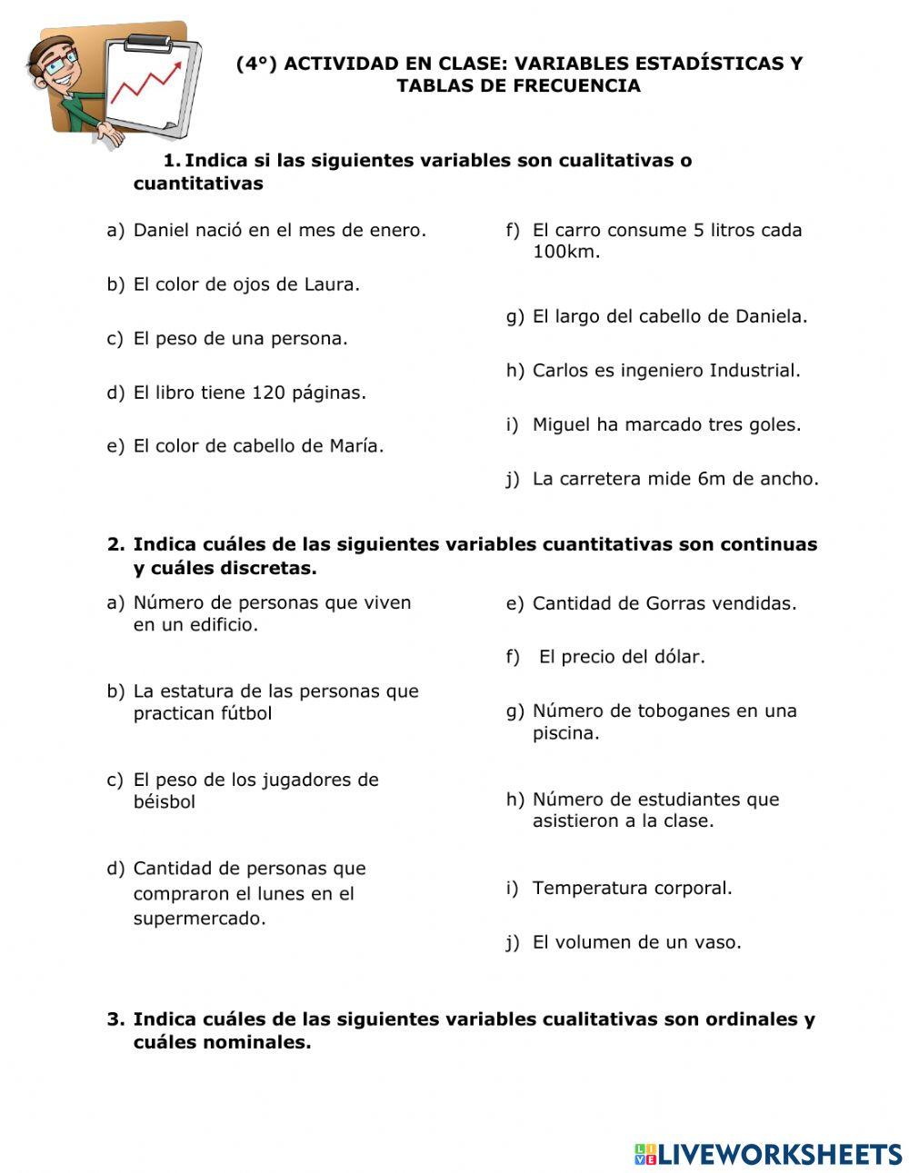 Variables y frecuencia