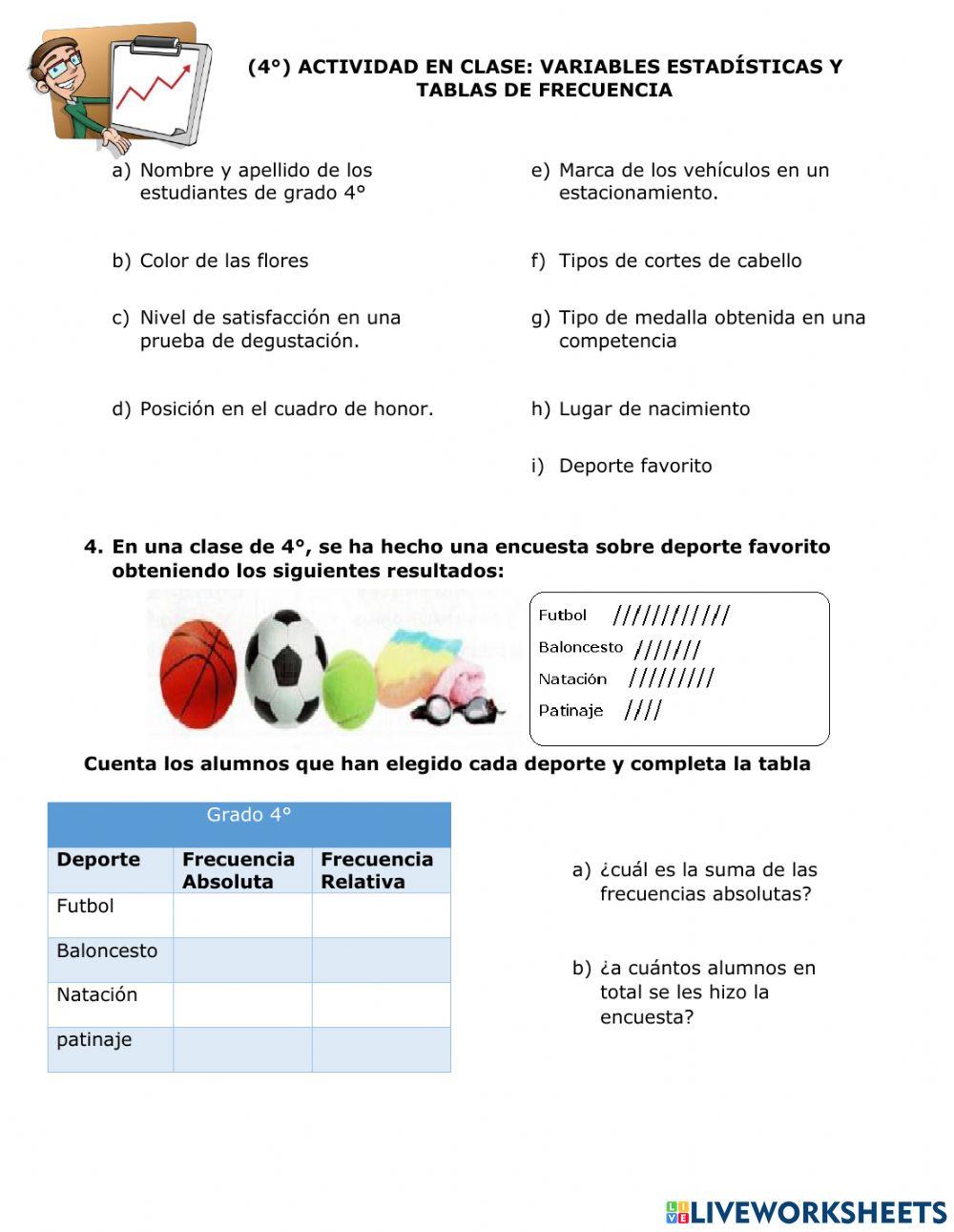 Variables y frecuencia