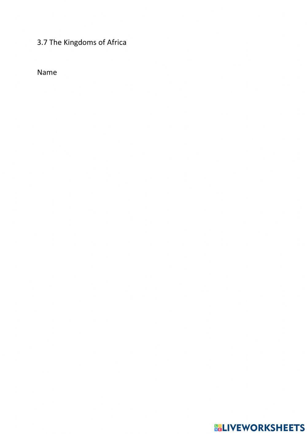 3.7 The Kingdoms of Africa