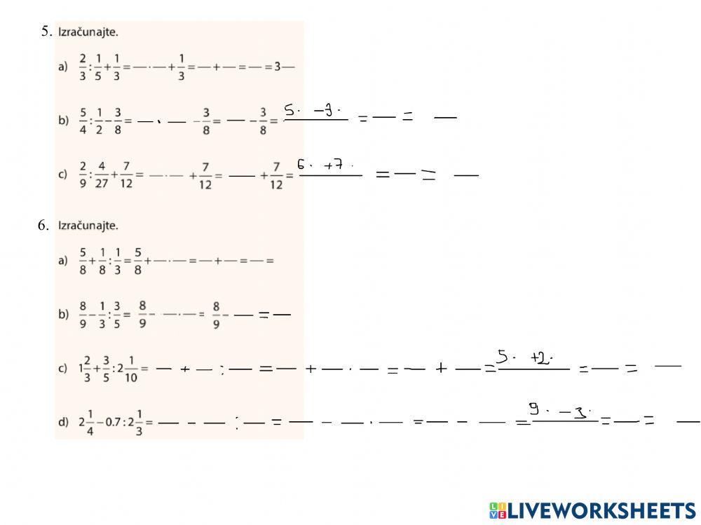 Više računskih operacija