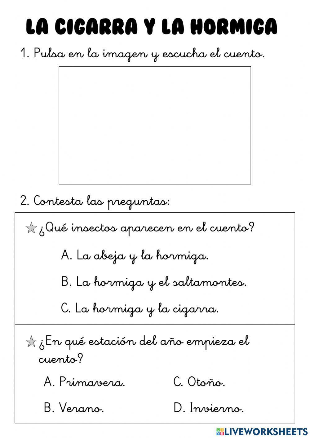 Audiocuento: La cigarra y la hormiga Audiocuento: La cigarra y la hormiga