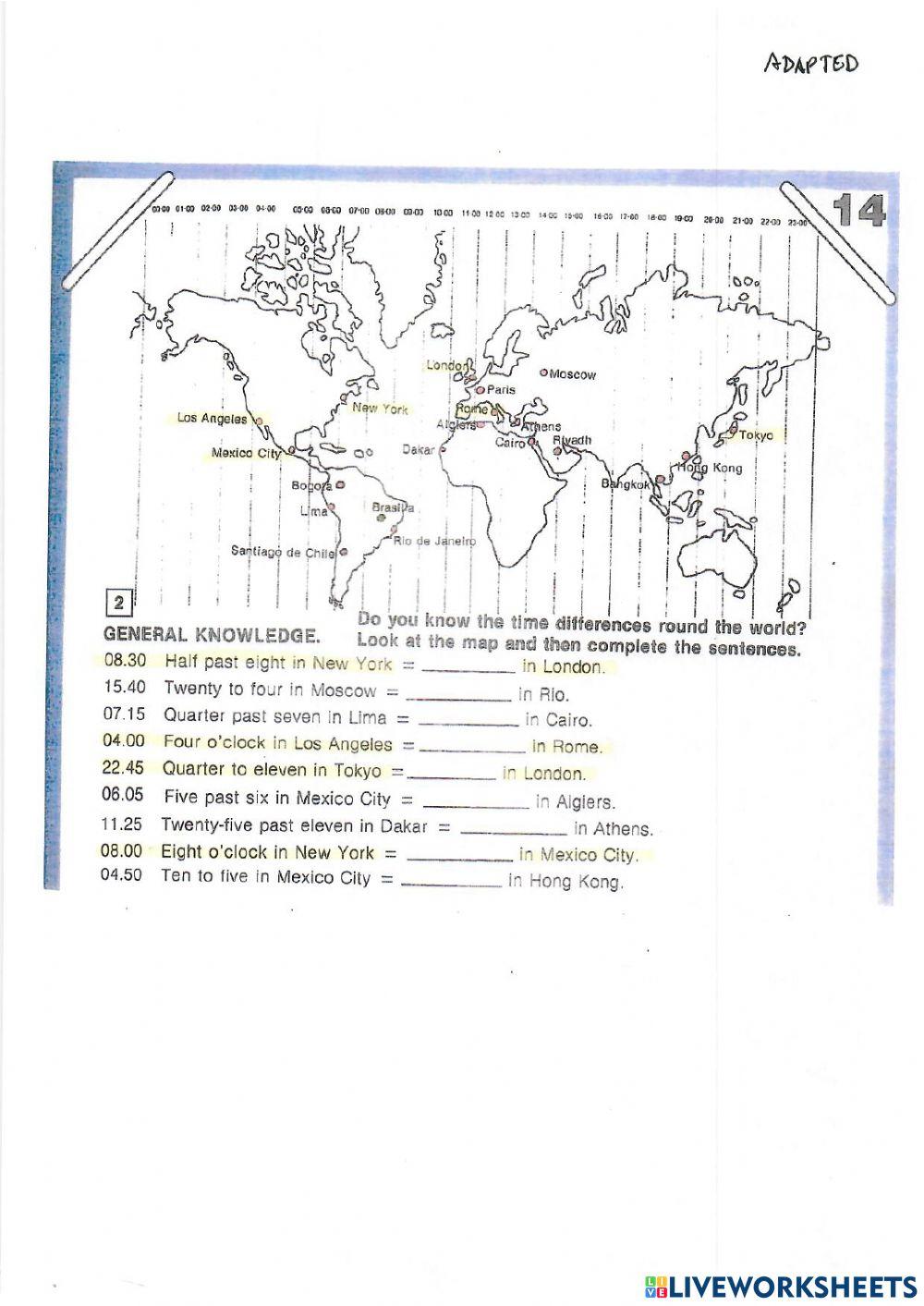 Adapted Time Around the World 6th