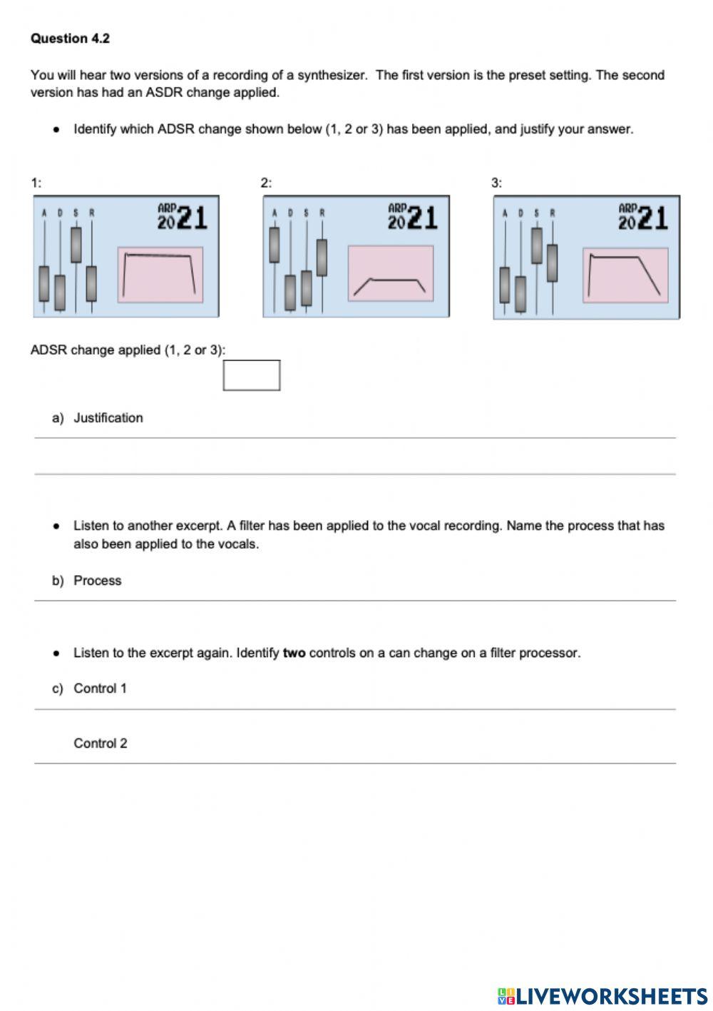 Higher Music Technology Question 18 (Q4)